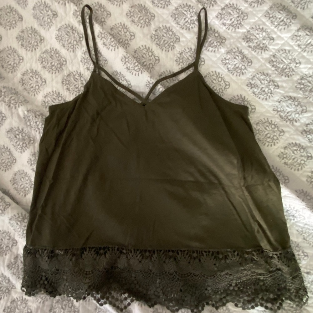Dark Green Express Camisole w/ laced bottom